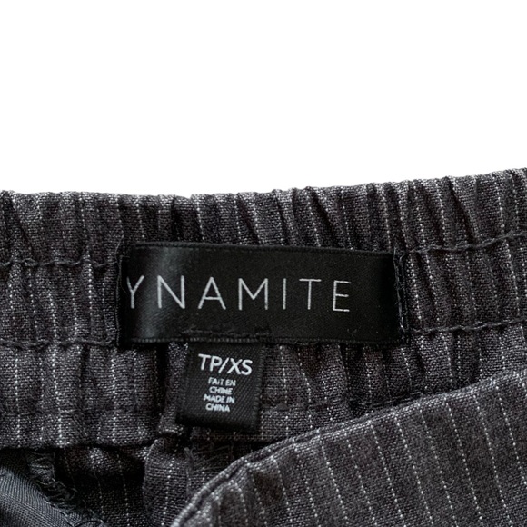 Dynamite XS pinstriped elastic waist & ankle pants with drawstring & pockets - Picture 4 of 7